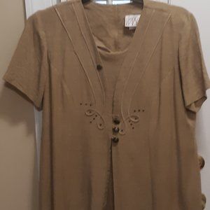 Brown Career Women Dress, Size 18, Midi length